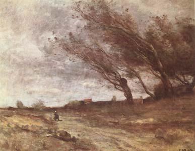 Jean Baptiste Camille  Corot Le Coup de Vent (The Gust of Wind) (mk09) oil painting picture